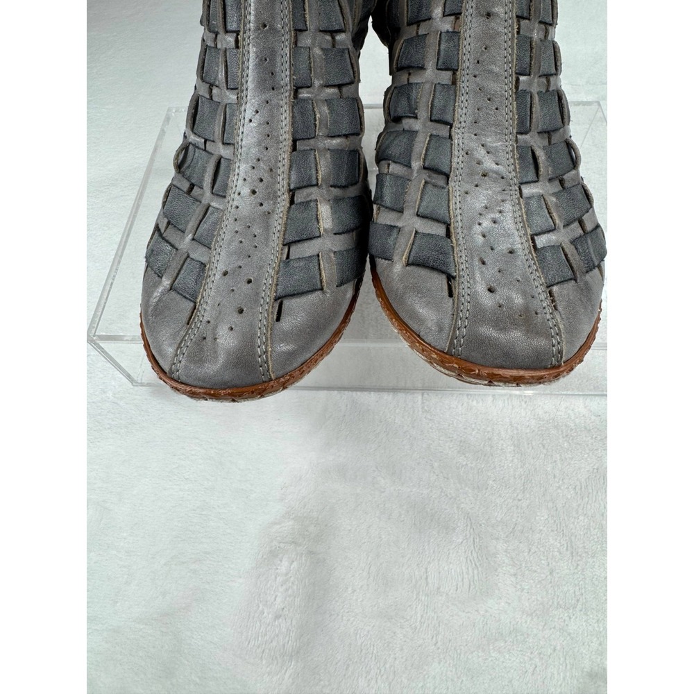 Rieker Sina 39 Woven Leather Slingback Sandals Women's 8.5 Gray Slip-On Comfort - Picture 9 of 12